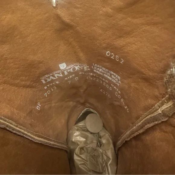 Dan Post NEW Men’s Racer Leather Boot Size 7 Snip Toe Cowboy Boots - Picture 6 of 6